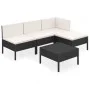 5-teiliges Gartenmöbel-Set und schwarze synthetische Rattankissen von vidaXL, Gartensets - Ref: Foro24-3094364, Preis: 357,17...