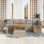Conjunto de Sofás de Jardín de 9 Piezas con Cojines Beige Ratán Sintético Acacia | Foro24.es | Tu tienda online para hogar, jardín y más Foro24.es