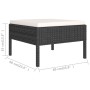 Set de muebles de jardín 5 pzas y cojines ratán sintético negro de vidaXL, Conjuntos de jardín - Ref: Foro24-3094364, Precio:...