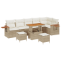 Juego de Sofás de Jardín de 9 Piezas con Cojines Beige de Ratán y Acacia de , Sofás de exterior - Ref: Foro24-3363196, Precio...