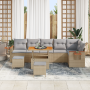 Juego de sofá de jardín de 9 piezas con cojines beige de ratán y acacia de , Sofás de exterior - Ref: Foro24-3363197, Precio:...