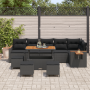 Juego de sofá de jardín de 10 piezas con cojines Negro Poliratán Acacia de , Sofás de exterior - Ref: Foro24-3363199, Precio:...