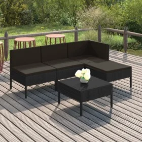 5-piece garden furniture set and black synthetic rattan cushions by vidaXL, Garden sets - Ref: Foro24-3094365, Price: 398,90 ...