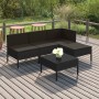 5-teiliges Gartenmöbel-Set und schwarze synthetische Rattankissen von vidaXL, Gartensets - Ref: Foro24-3094365, Preis: 413,88...