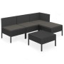 5-teiliges Gartenmöbel-Set und schwarze synthetische Rattankissen von vidaXL, Gartensets - Ref: Foro24-3094365, Preis: 413,88...