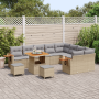 Set de Sofás de Jardín de 12 Piezas con Cojines Beige Poliratán Acacia | Foro24.es | Tu tienda online para hogar, jardín y más Foro24.es