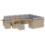 Juego de Sofás de Jardín de 12 Piezas con Cojines Beige Poliratán Acacia de , Sofás de exterior - Ref: Foro24-3363217, Precio...