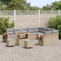 Juego de Sofás de Jardín de 12 Piezas con Cojines Beige Poliratán Acacia de , Sofás de exterior - Ref: Foro24-3363217, Precio...