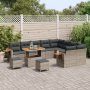 Juego de Sofás de Jardín de 12 Piezas con Cojines Ratán Poligrey Acacia | Foro24.es | Tu tienda online para hogar, jardín y más Foro24.es