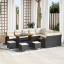 Conjunto de Sofás de Jardín  de 13 Piezas con Cojines Negros Poliratán Acacia | Foro24.es | Tu tienda online para hogar, jardín y más Foro24.es