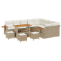 Juego de Sofás de Jardín de 13 Piezas con Cojines Beige Poliratán Acacia de , Sofás de exterior - Ref: Foro24-3363221, Precio...