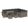 Conjunto de Sofás de Jardín de 13 Piezas con Cojines Gris Poliratán Acacia | Foro24.es | Tu tienda online para hogar, jardín y más Foro24.es