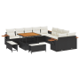 Conjunto de Sofás de Jardín de 13 Piezas con Cojines Negro Poliratán Acacia | Foro24.es | Tu tienda online para hogar, jardín y más Foro24.es
