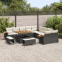 Conjunto de Sofás de Jardín de 13 Piezas con Cojines Negro Poliratán Acacia | Foro24.es | Tu tienda online para hogar, jardín y más Foro24.es