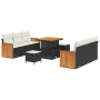 Conjunto de Sofás de Jardín de 9 Piezas con Cojines Negro Poliratán Acacia de , Sofás de exterior - Ref: Foro24-3363255, Prec...