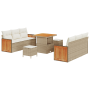 Set de Sofás de Jardín  de 9 Piezas con Cojines Beige Poliratán Acacia | Foro24.es | Tu tienda online para hogar, jardín y más Foro24.es