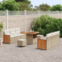 Set de Sofás de Jardín  de 9 Piezas con Cojines Beige Poliratán Acacia | Foro24.es | Tu tienda online para hogar, jardín y más Foro24.es