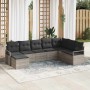 Conjunto de sofá de jardín 8 pcs Gris claro Poliratán