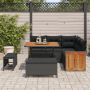 Juego de Sofás de Jardín de 8 Piezas con Cojines de Ratán Negro y Acacia de , Sofás de exterior - Ref: Foro24-3363294, Precio...