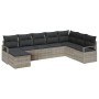 Conjunto de sofá de jardín 8 pcs Gris claro Poliratán