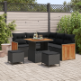 Juego de Sofás de Jardín de 8 Piezas con Cojines Negro Poliratán Acacia de , Sofás de exterior - Ref: Foro24-3363299, Precio:...