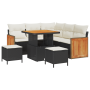 Conjunto de Sofá de Jardín de 8 Piezas con Cojines Negro Poliratán Acacia de , Sofás de exterior - Ref: Foro24-3363300, Preci...