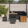 Juego de Sofás de Jardín de 8 Piezas con Cojines Negro Poliratán Acacia de , Sofás de exterior - Ref: Foro24-3363299, Precio:...