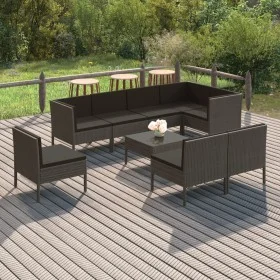 9-piece garden furniture set and gray synthetic rattan cushions by vidaXL, Garden sets - Ref: Foro24-3094402, Price: 798,96 €...