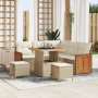 Juego de Sofá de Jardín de 8 Piezas con Cojines Beige Ratan Poliéster Acacia | Foro24.es | Tu tienda online para hogar, jardín y más Foro24.es