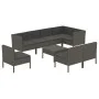9-teiliges Gartenmöbel-Set und graue synthetische Rattankissen von vidaXL, Gartensets - Ref: Foro24-3094402, Preis: 798,96 €,...