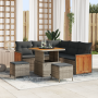Sofá de Jardín de 8 Piezas con Cojines Gris Poliratán Acacia | Foro24.es | Tu tienda online para hogar, jardín y más Foro24.es