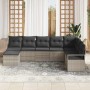 Conjunto de sofá de jardín 8 pcs Gris claro Poliratán