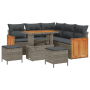 Conjunto de Sofá de Jardín de 8 Piezas con Cojines Gris Poliratán Acacia de , Sofás de exterior - Ref: Foro24-3363308, Precio...