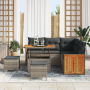 Conjunto de Sofá de Jardín de 8 Piezas con Cojines Gris Poliratán Acacia de , Sofás de exterior - Ref: Foro24-3363308, Precio...