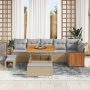 Juego de Sofás de Jardín de 9 Piezas con Cojines Ratán Beige Acacia de , Sofás de exterior - Ref: Foro24-3363317, Precio: 711...