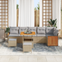 Conjunto de Sofá de Jardín de 9 Piezas con Cojines Beige Ratán Sintético Acacia | Foro24.es | Tu tienda online para hogar, jardín y más Foro24.es