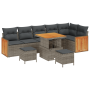 Set de Sofá de Jardín de 9 Piezas con Cojines Gris Poliratán Acacia | Foro24.es | Tu tienda online para hogar, jardín y más Foro24.es
