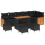 Conjunto de Sofás de Jardín de 10 Piezas con Cojines Poliratán Negro Acacia de , Sofás de exterior - Ref: Foro24-3363329, Pre...