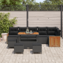 Conjunto de Sofás de Jardín de 10 Piezas con Cojines Poliratán Negro Acacia de , Sofás de exterior - Ref: Foro24-3363329, Pre...