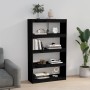 Shelf / room divider in black pine wood 80x30x135.5 cm by vidaXL, Bookcases and shelves - Ref: Foro24-808197, Price: 66,99 €,...