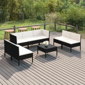 8-piece garden furniture set and black synthetic rattan cushions by vidaXL, Garden sets - Ref: Foro24-3094356, Price: 585,60 ...
