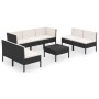 8-piece garden furniture set and black synthetic rattan cushions by vidaXL, Garden sets - Ref: Foro24-3094356, Price: 633,18 ...