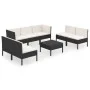 8-teiliges Gartenmöbel-Set und schwarze synthetische Rattankissen von vidaXL, Gartensets - Ref: Foro24-3094356, Preis: 585,60...