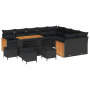 Conjunto de Sofá de Jardín de 13 Piezas con Cojines Negro Poliratán Acacia de , Sofás de exterior - Ref: Foro24-3363349, Prec...