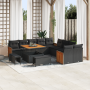 Conjunto sofá jardín 13 piezas cojines Negro Poliratán Acacia de , Sofás de exterior - Ref: Foro24-3363354, Precio: 1,00 €, D...