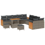 Set de Sofá de Jardín de 13 Piezas con Cojines Gris Poliratán Acacia de , Sofás de exterior - Ref: Foro24-3363368, Precio: 86...