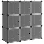 Estantería de cubos con 9 compartimentos y puertas PP negro by vidaXL, Shoe racks and shoe organizers - Ref: Foro24-340558, P...