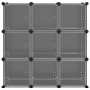 Estantería de cubos con 9 compartimentos y puertas PP negro by vidaXL, Shoe racks and shoe organizers - Ref: Foro24-340558, P...