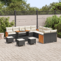 Juego de Sofá de Jardín de 14 piezas con Cojines Negro Poliratán Acacia de , Sofás de exterior - Ref: Foro24-3363370, Precio:...