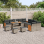 Conjunto de Sofá de Jardín de 14 Piezas con Cojines Gris Ratán Sintético Acacia de , Sofás de exterior - Ref: Foro24-3363373,...